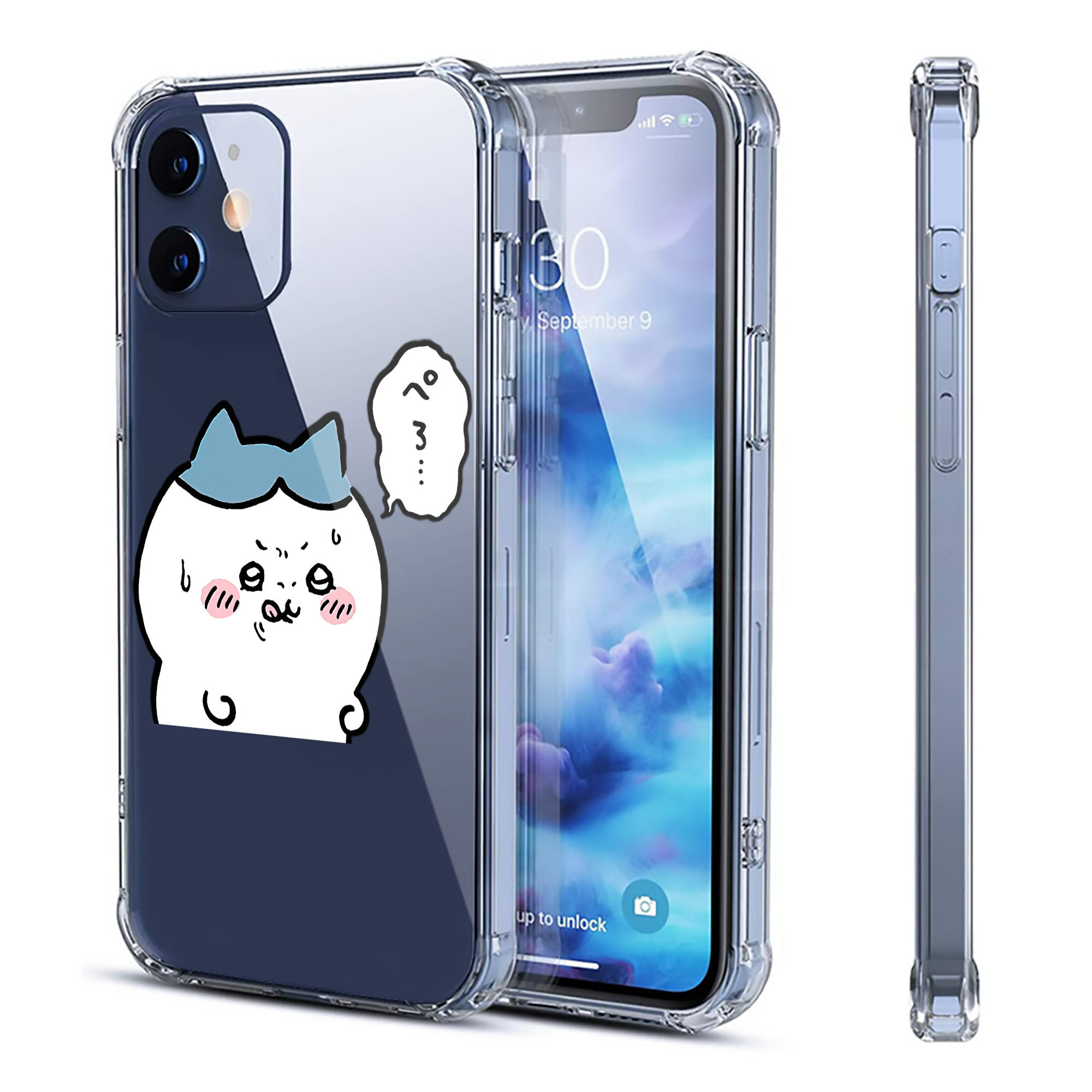 （画像用） ちいかわ ハチワレ Chii-kawa hachiware 【iPhone 12シリーズ対応】透明スマホケース（クリアソフトケース）